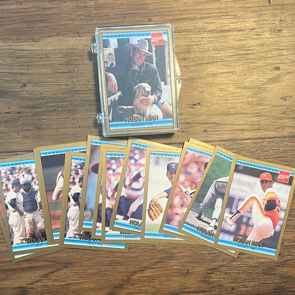 Nolan Ryan commemorative Coca Cola set of 26 Topps baseball cards.